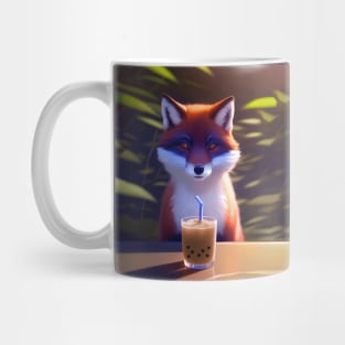 Fox with boba bubble tea Mug